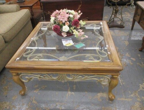 Item #229J – Coffee Table with Glass Insert – SALE $26.25