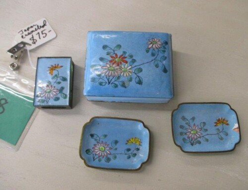 Item #328FRONT – Enameled Smoking Set – $75
