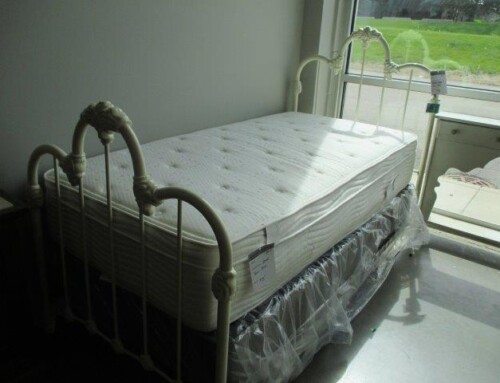 Item #84P – White Metal Twin Bed – $75