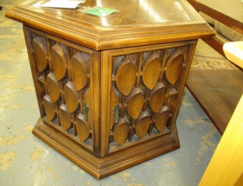 Item #305L – Vintage Hexagonal End Table – $25